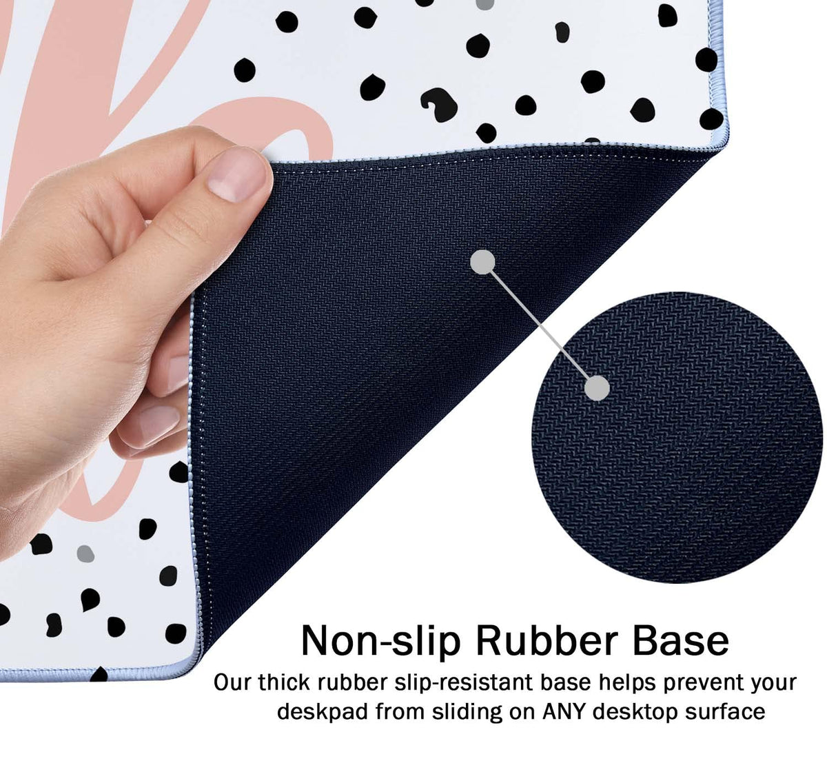 SSOIU Large Mouse Pad, Cute Hustle Desk Mat for Desktop, Women Girls Waterproof Gaming Mousepad