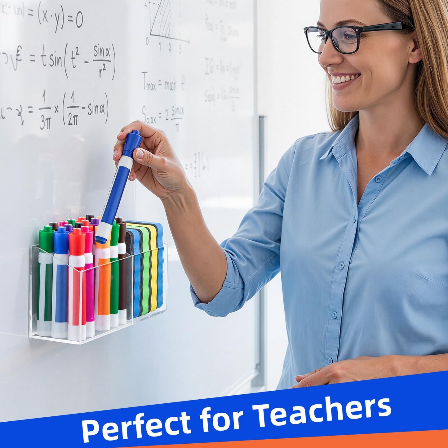 Simetufy Large Magnetic Dry Erase Marker Holder, Magnetic Pen Holder