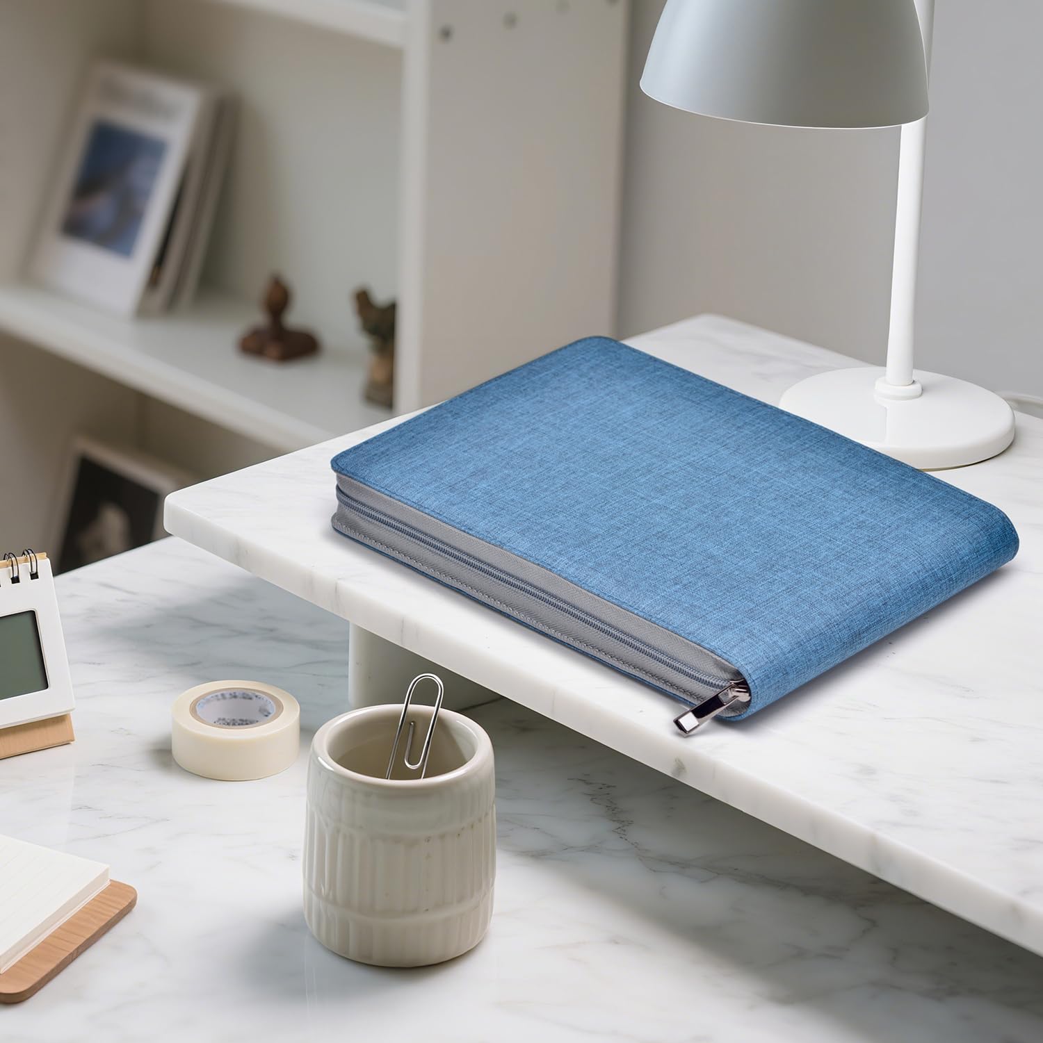 Asvine 24 Fountain Pen Case Blue Organizer Bag - Premium Waterproof Canvas Pen Display Holder