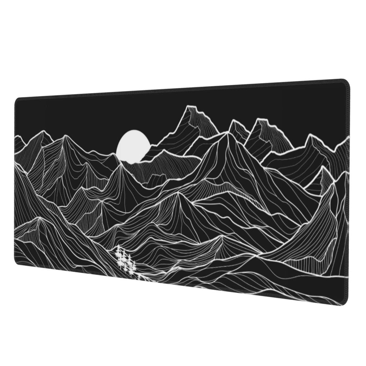 Abstract Mountain Black White XXL XL Large Gaming Mouse Pad for Desk, Non-Slip Long Extended