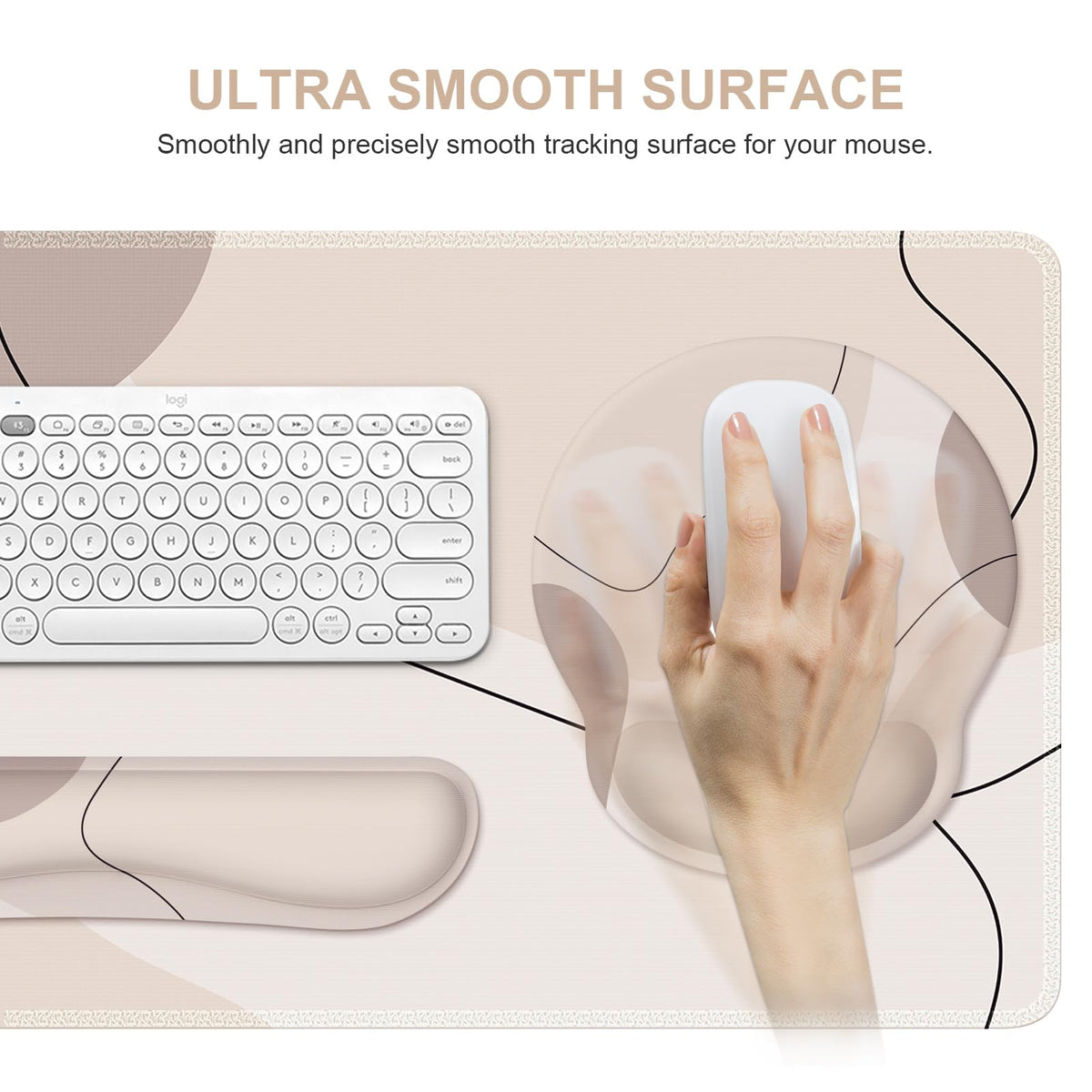 iCasso Brown Art Mouse Mat 35.4"x15.7", Computer Mat for Workspace