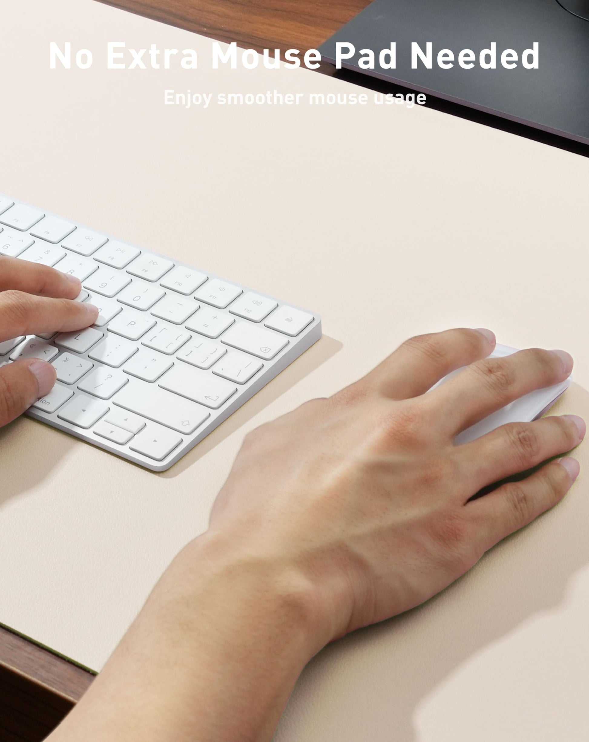 Aothia Faux Leather Desk Mat - Large Mouse Pad, Non-Slip PU Leather Blotter, Waterproof Writing