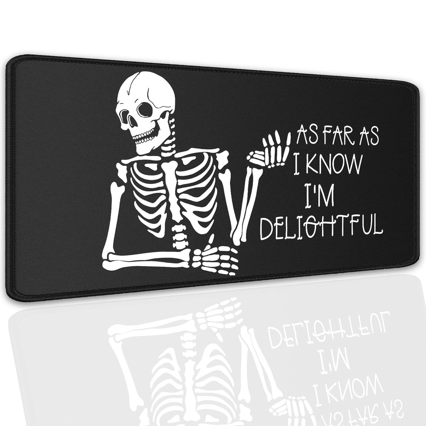 Skeleton Mouse Pad Skull Desk Pat,Mouse Mat Large Desk Mat for Desktop,Stitched Edges Non-Slip