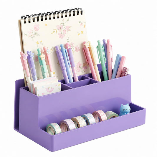 Acrimet Desktop Organizer - Multi Organizer Caddy Holder for Office, Home and School use (Plastic)