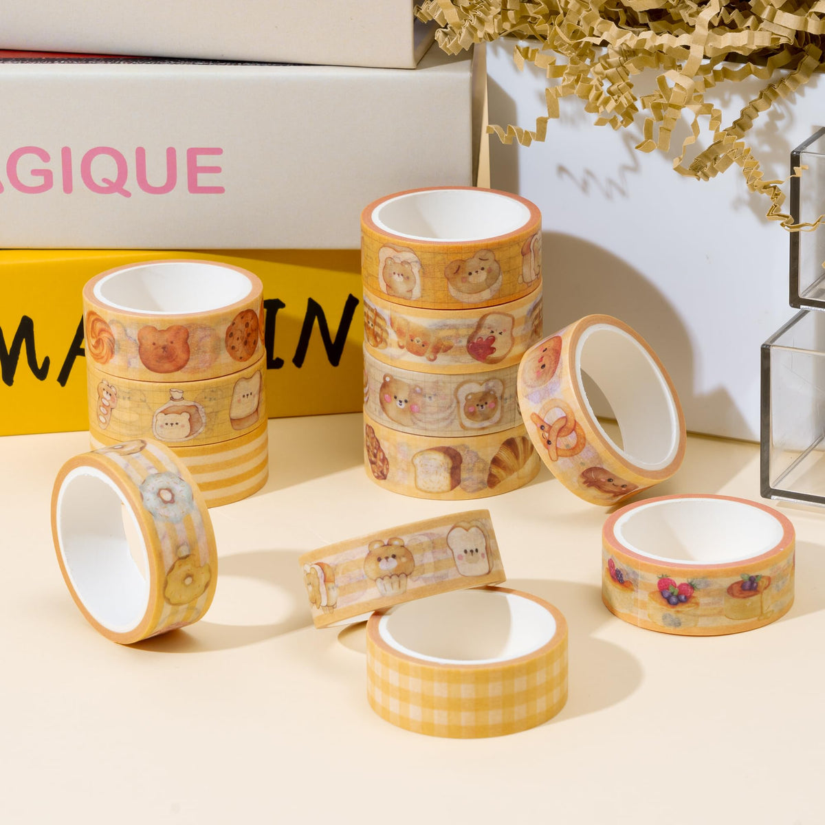 BkeeCten 12Rolls Bakery Bless Washi Tape DIY Crafts Self Adhesive Scrapbook