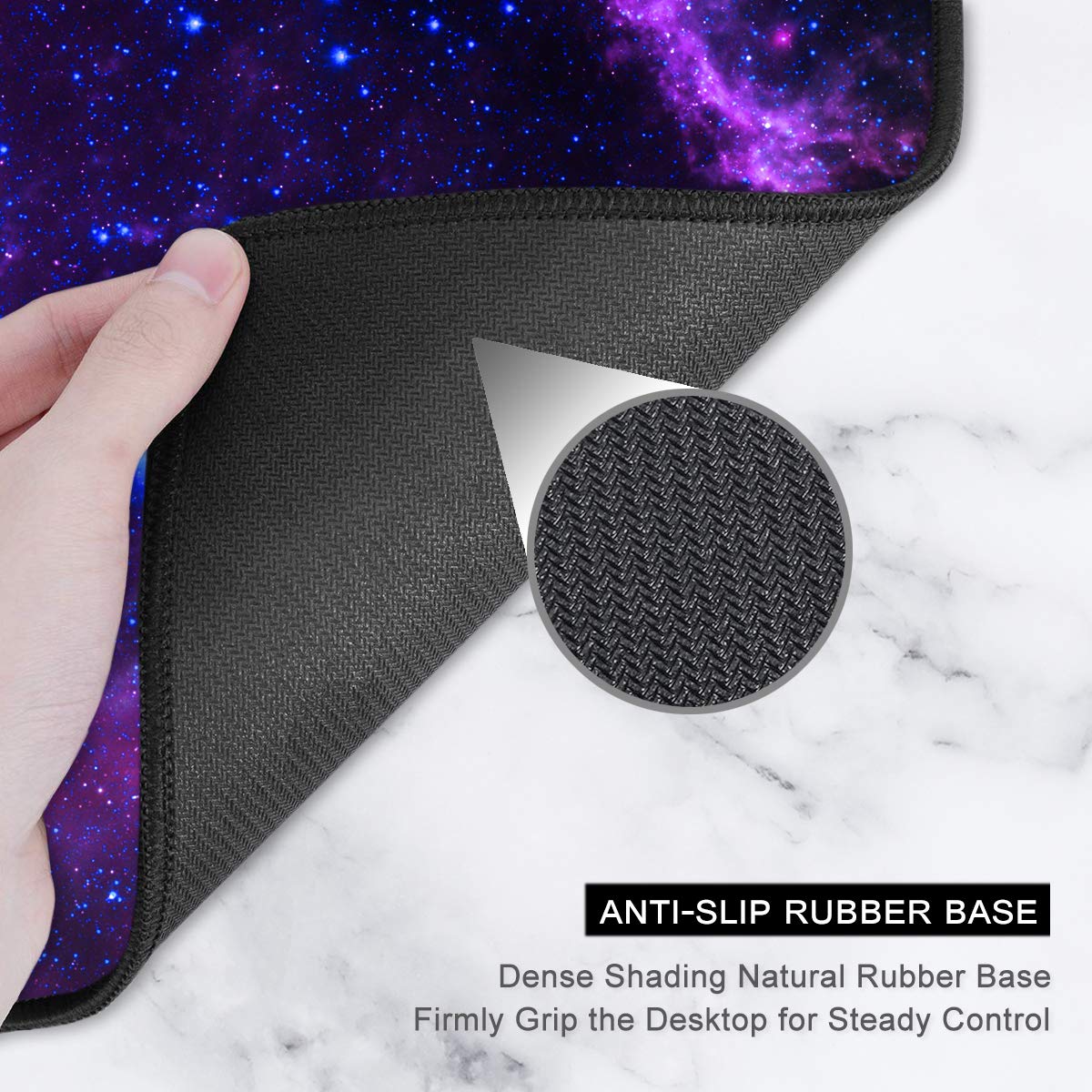 Auhoahsil Large Gaming Mouse Pad, XXL 35.4 x 15.7 in Office Desk Mat,Galaxy