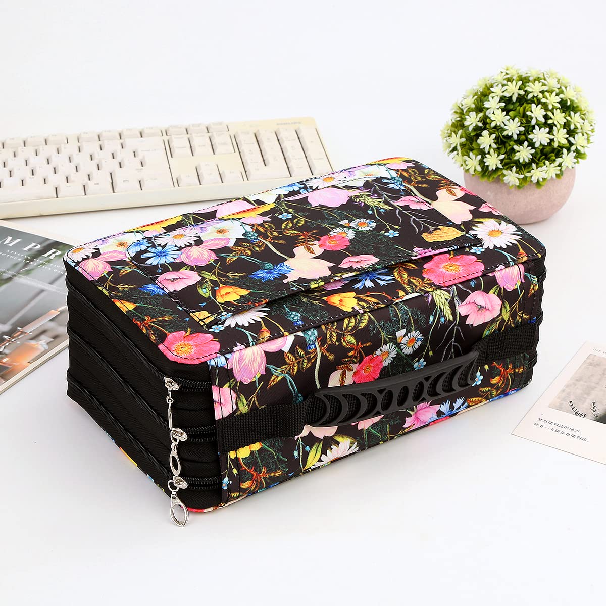 Lbxgap 102 Slots Marker Pen Organizer Case w/Handle