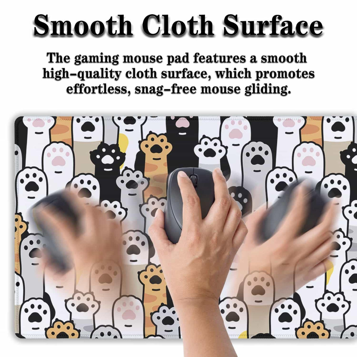 Samgula Office Desk Pad Cat Paws Cute Mouse Mat Large Gaming Mouse Pads Desk Mouse Pad Long Desk
