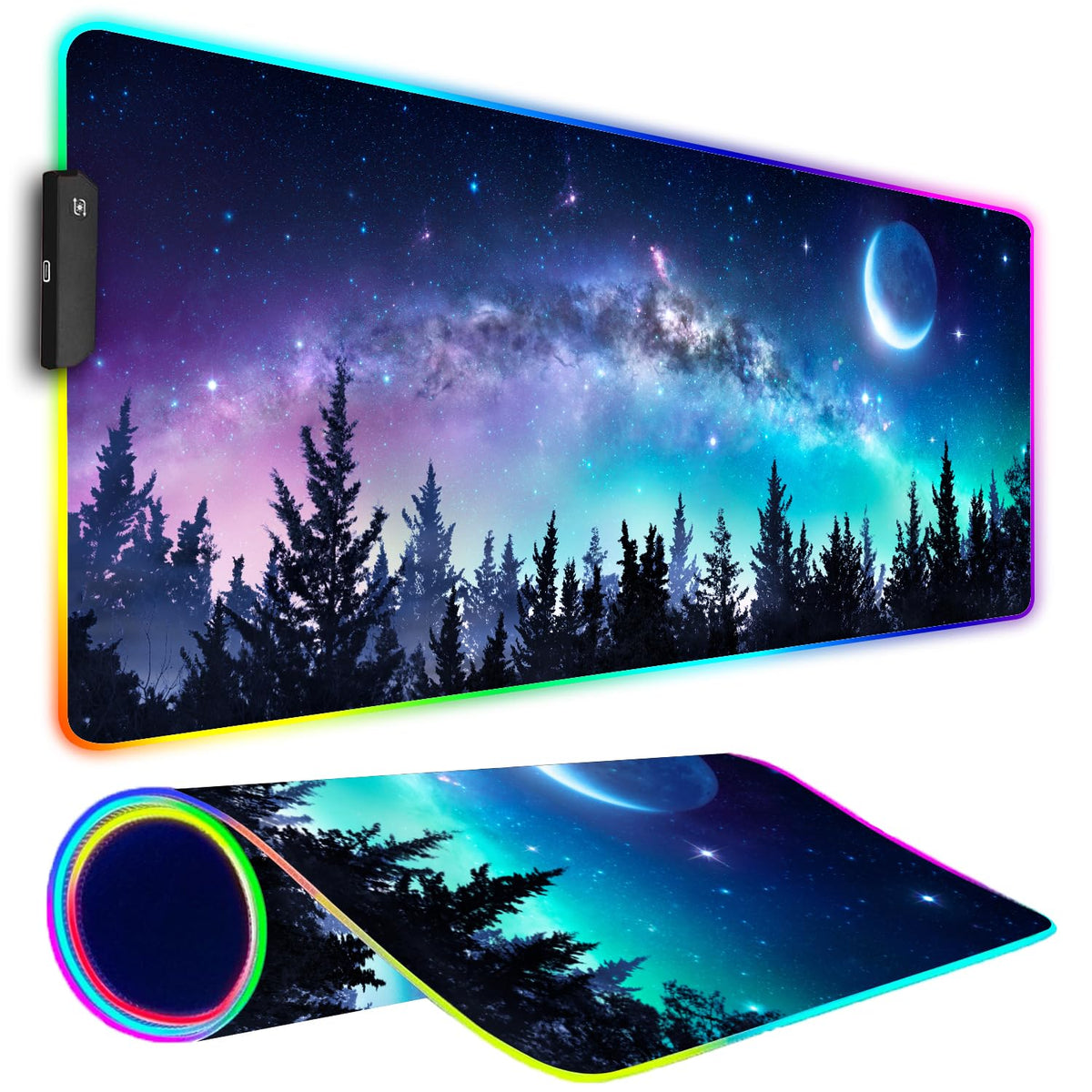Armanza RGB Gaming Mouse Pad, Large Mousepad with Led Light, Gaming Accessories Keyboard Pad for