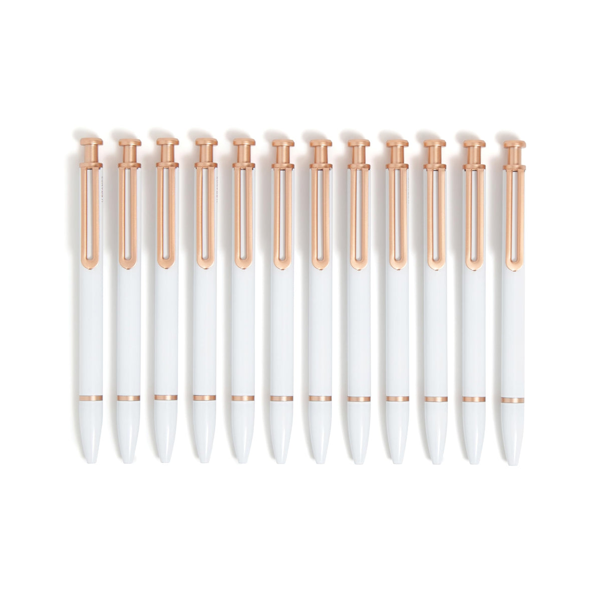 U Brands Monterey Ballpoint Pens, Set of 12, White and Rose Gold, Bold (1.0 mm) Point, Black Ink
