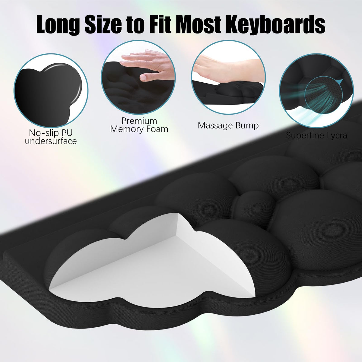 Ergonomic Wrist Rest for Computer Keyboard and Mouse, Cloud Keyboard Stand