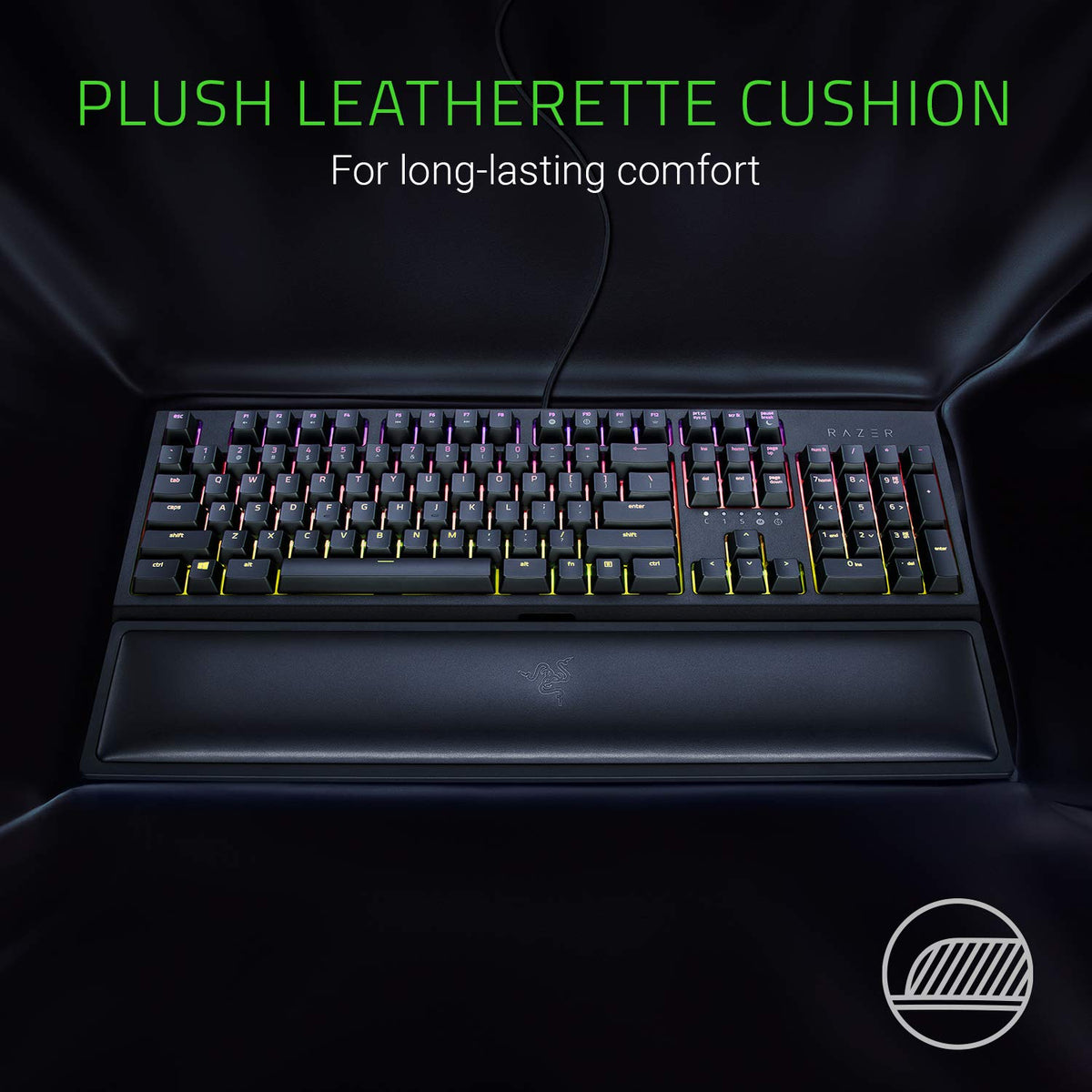 Razer Ergonomic Wrist Rest for Full-Sized Keyboards, Classic Black