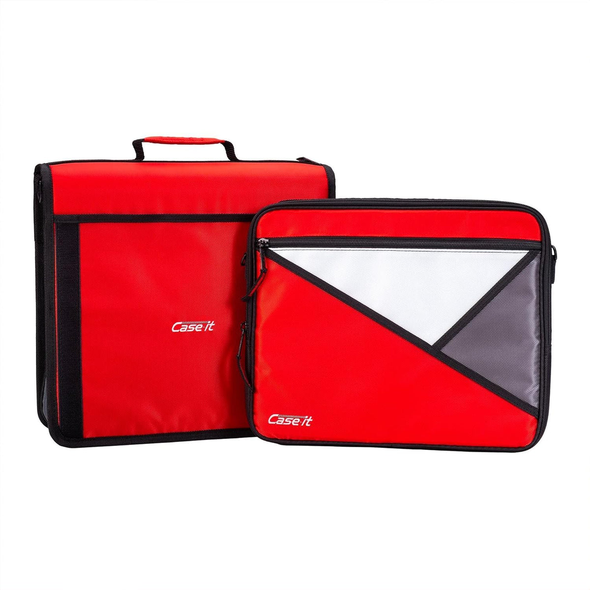Case-it School Zipper Binder | 1.5" D-Ring | 325-Sheet | LT-207 Fire Red