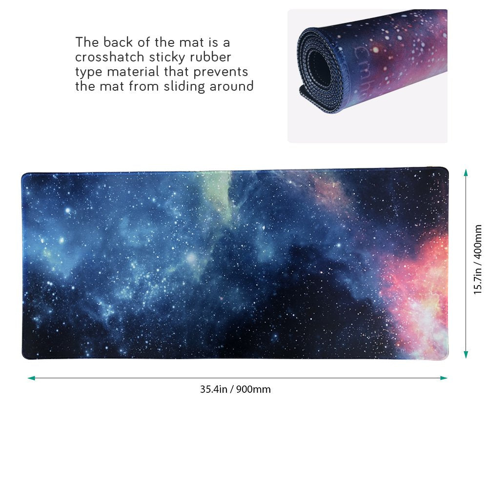 Cmhoo XXL Professional Large Mouse Pad & Computer Game Mouse Mat (35.4x15.7x0.1IN, 90x40 sky002)