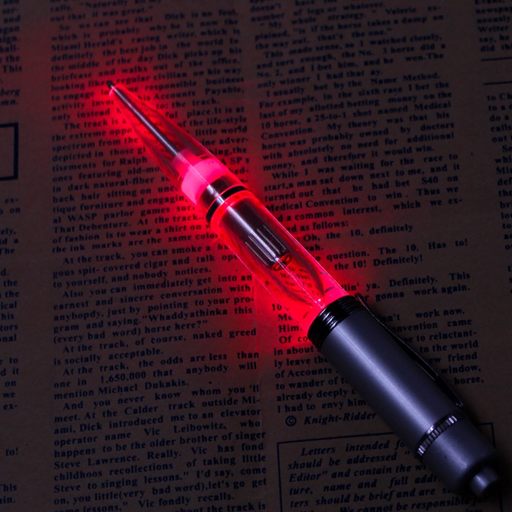 Glovion Led Light Pen,Penlight for Nighttime Writing -Red- Pack of 3 Pens