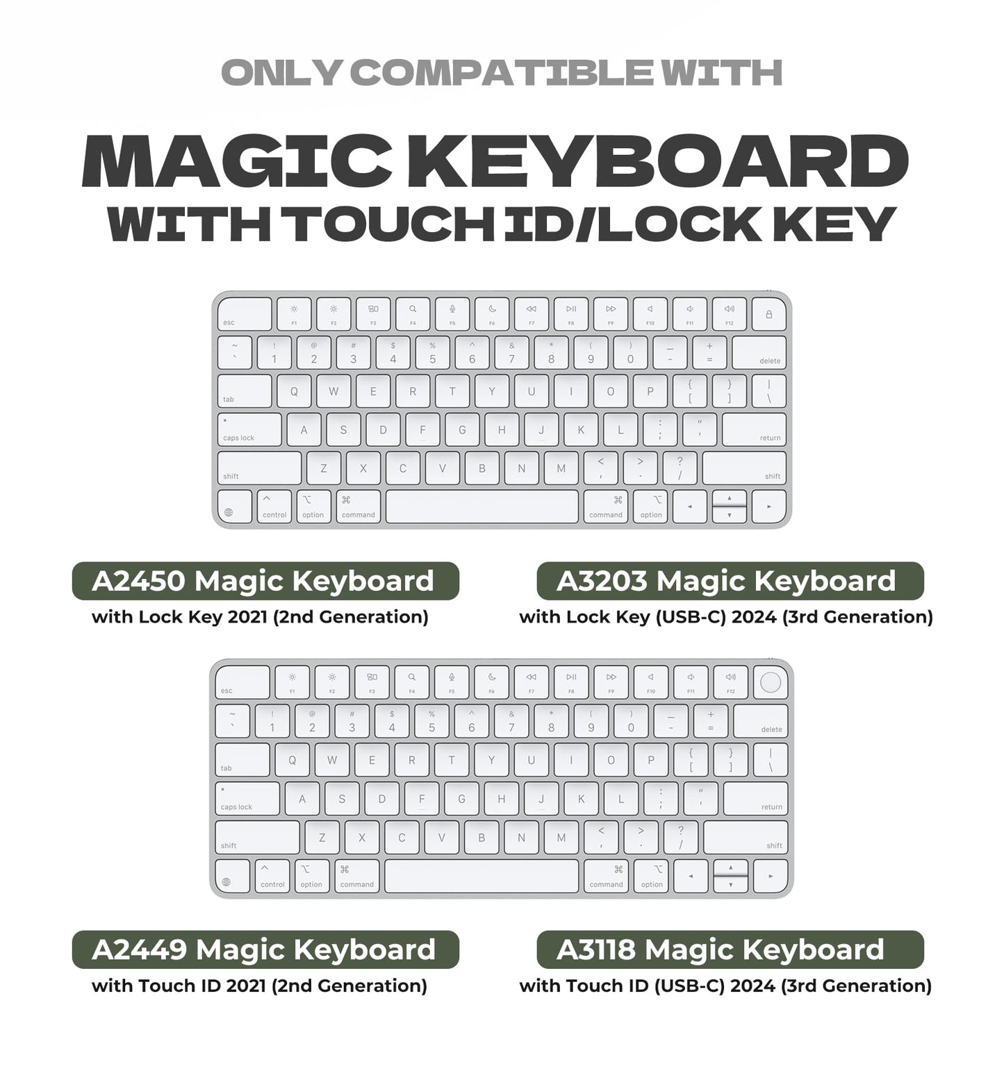 Dexnor Case for Apple Magic Keyboard with Touch ID/Lock Key 2021/2029