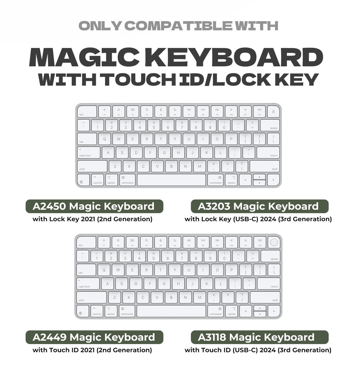 Dexnor Case for Apple Magic Keyboard with Touch ID/Lock Key 2021/2029