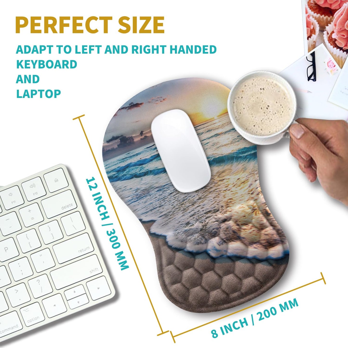 Hokafenle Ergonomic Mouse Pad Wrist Support, Wrist Rest Mousepad for Carpal Tunnel Pain Relief with