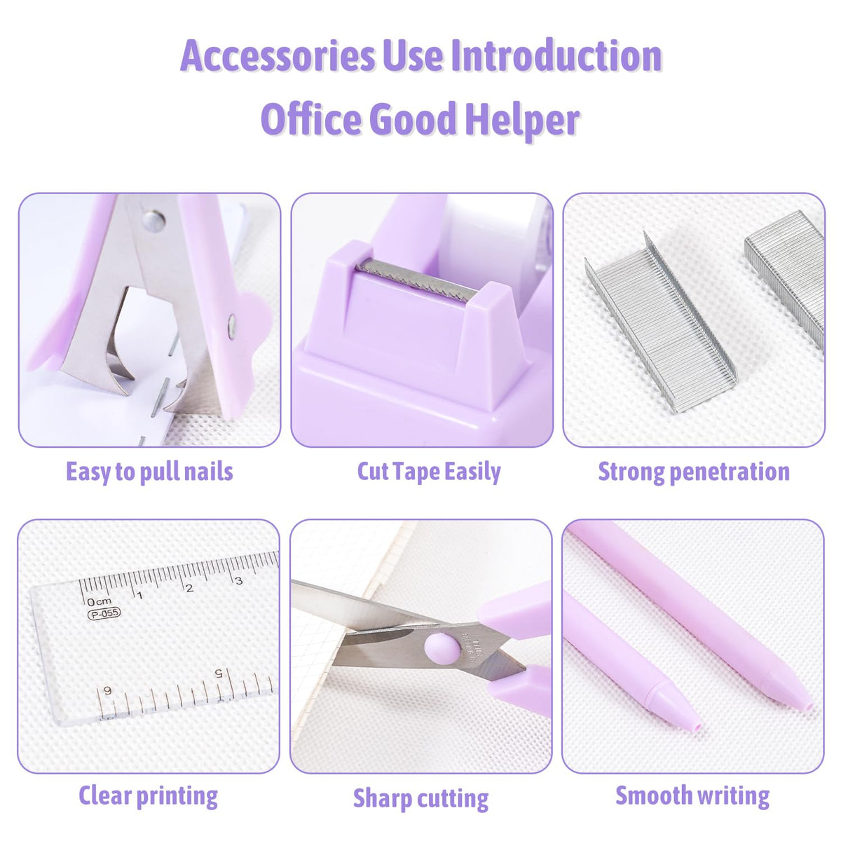 Gawsey Purple Desk Organizers and Accessories with Desk Organizer 360° Rotating Pen Holder and
