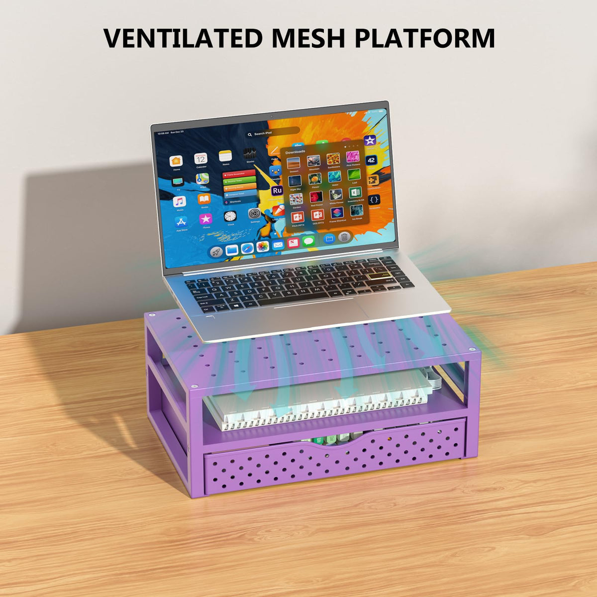 WALI Desk Organizer with Drawer，Computer Monitor Stand with Storage, Desk Organizers and
