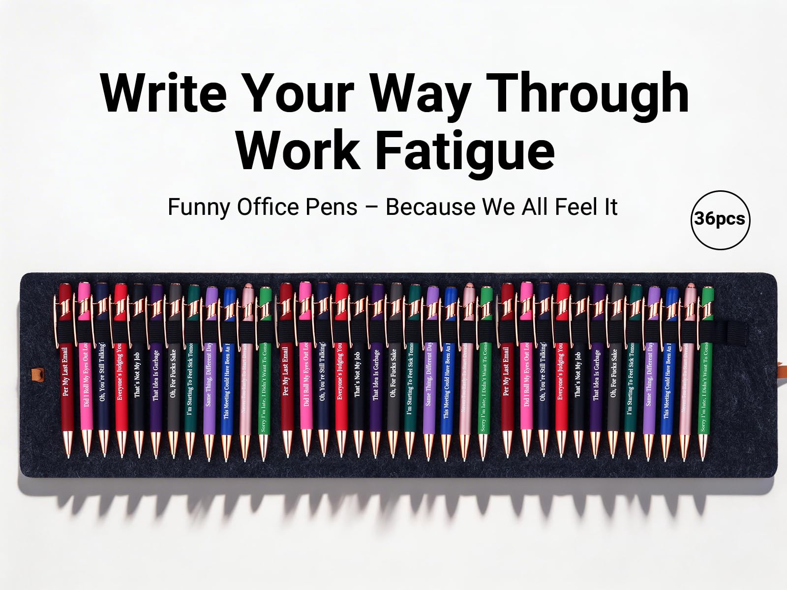 Snarky Funny Office Pens,36 Pcs Negative Sarcastic Hilarious Quotes Pens