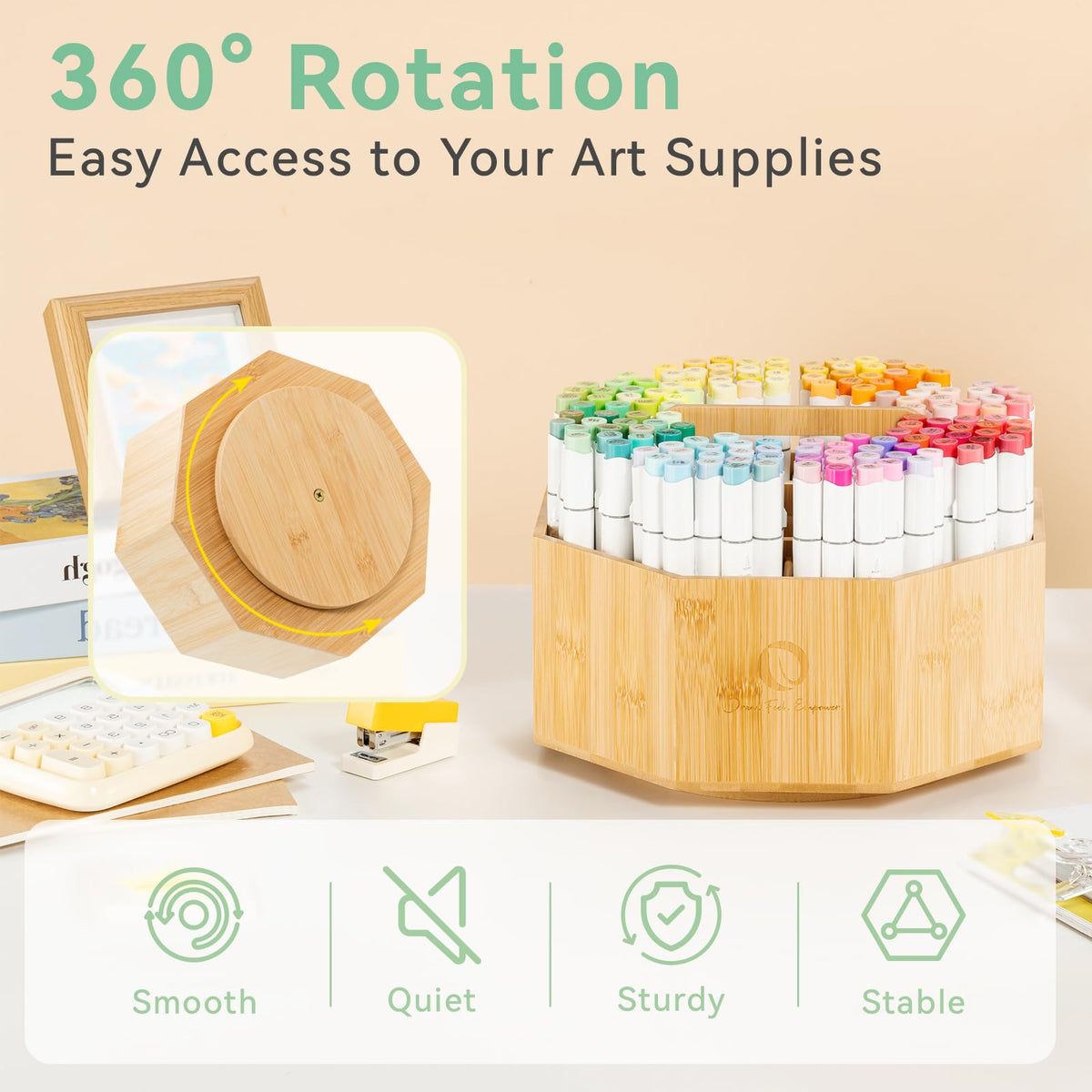 Ohuhu 360° Rotating Marker Organizer Holds 162 Honolulu & B Oahu Markers