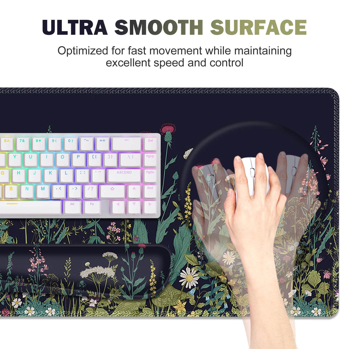 ToLuLu Desk Mat, XXL Large Mouse Pad Wrist Support Set，4 in1 Gaming Mousepad Desk Pad+ Ergonomic
