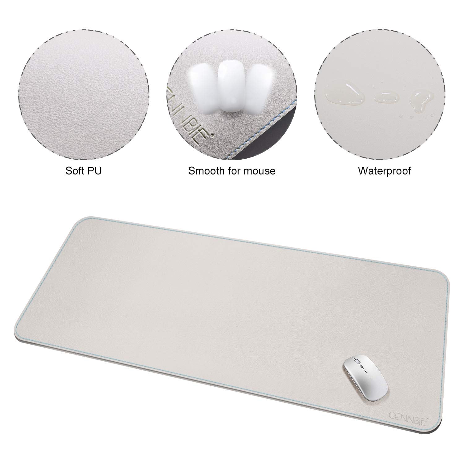 CENNBIE 47.2" x 19.6" Leather Desk mat, Desk mats on top of desks,Perfect Desk Mate for Office and