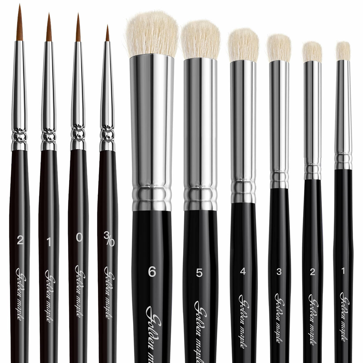 Golden Maple Drybrush Miniature Paint Brushes -10pcs Micro Detail Paint Brush Set, Small Fine