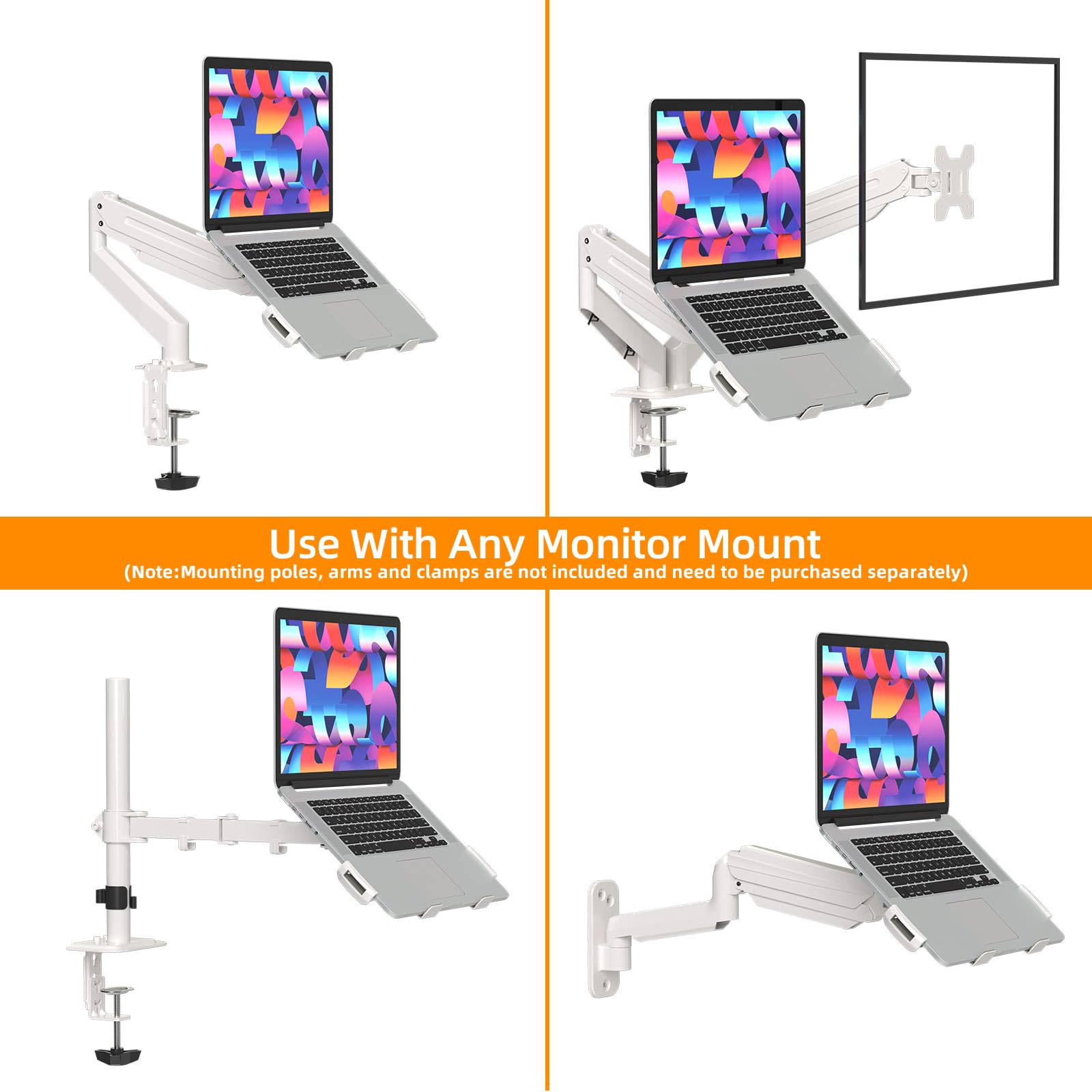 suptek Adjustable 13 to 18 inch Laptop VESA Arm Mount Tray for Monitor Arms and Stands (Tray