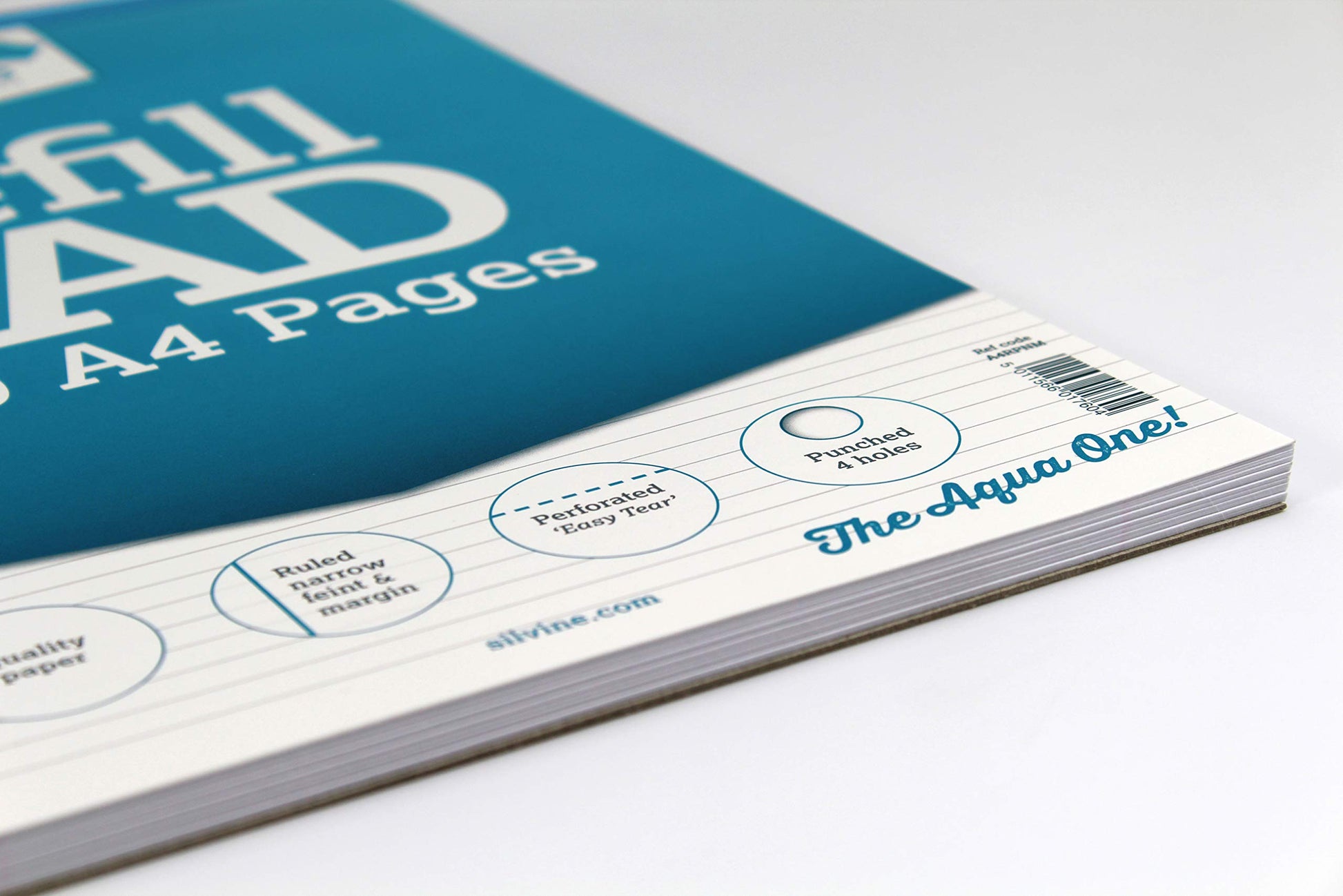 Silvine 160 Page A4 Refill Pad, Head Bound and Punched 4 Holes. Ruled Narrow Feint with Margin. Ref