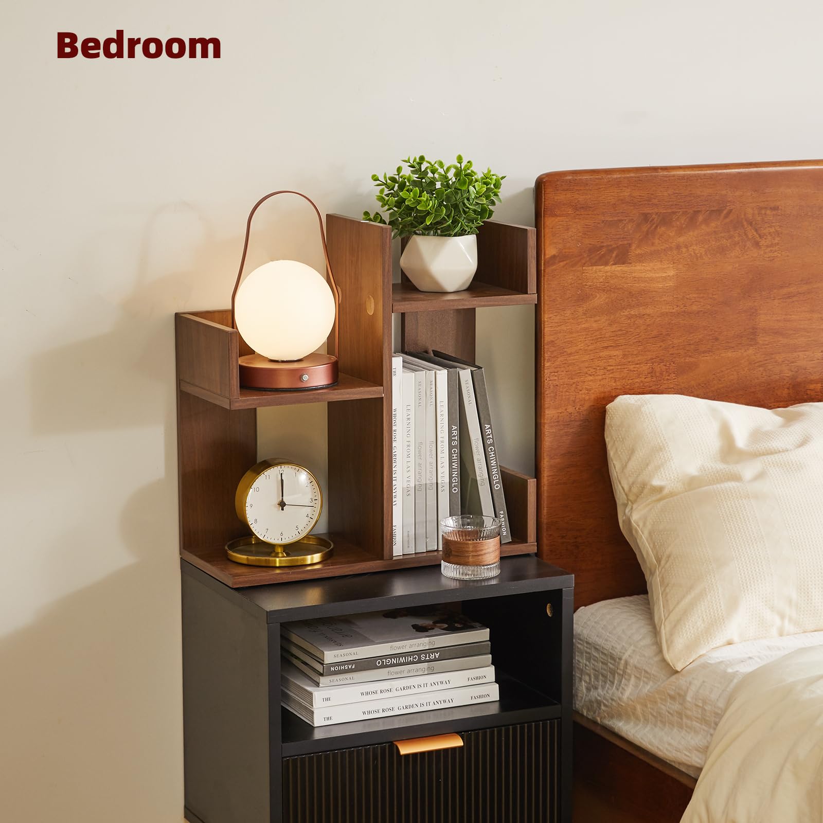 Aibiju Small Bookshelf for Small Space, Unique Cactus Bookcase, Kitchen Counter Shelf Desktop