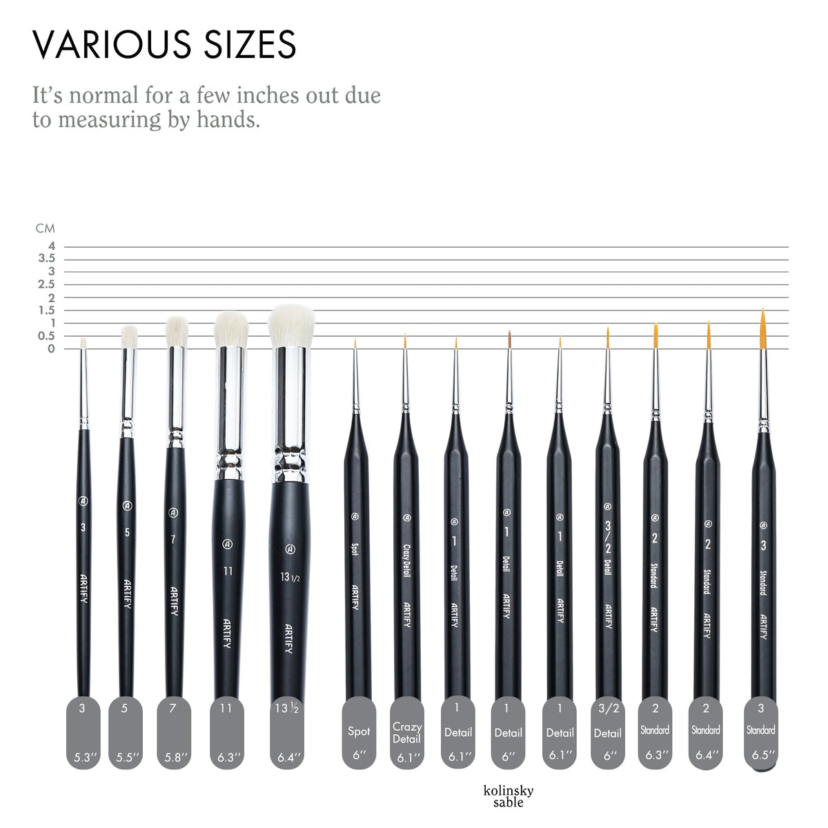 ARTIFY Miniature Drybrush Paint Brush Set: 14-Piece Round Small Detail Model Paintbrushes, Thin