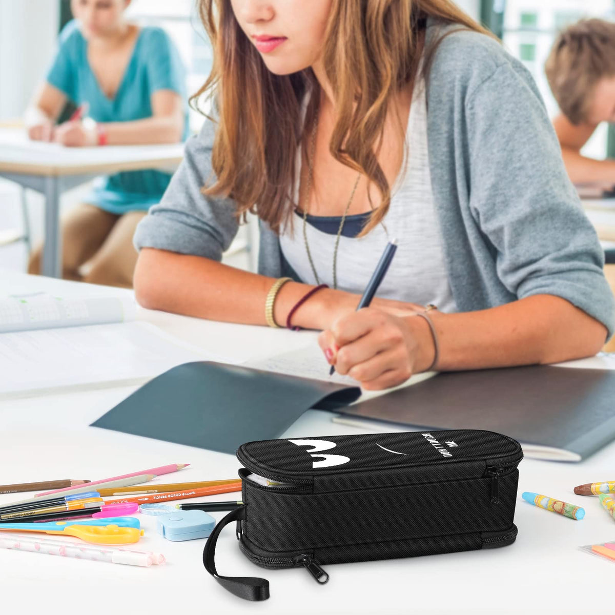 FINPAC Pencil Case, Large Capacity Pencil Box Pen Pouch