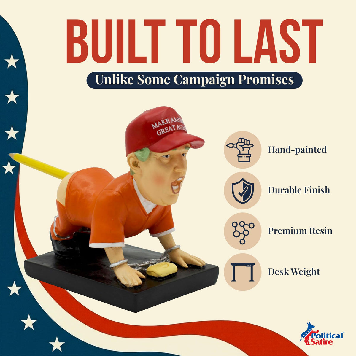 Donald Trump Pen Holder - Donald Trump Merchandise. Funny Gifts for Men, White Elephant Gifts for