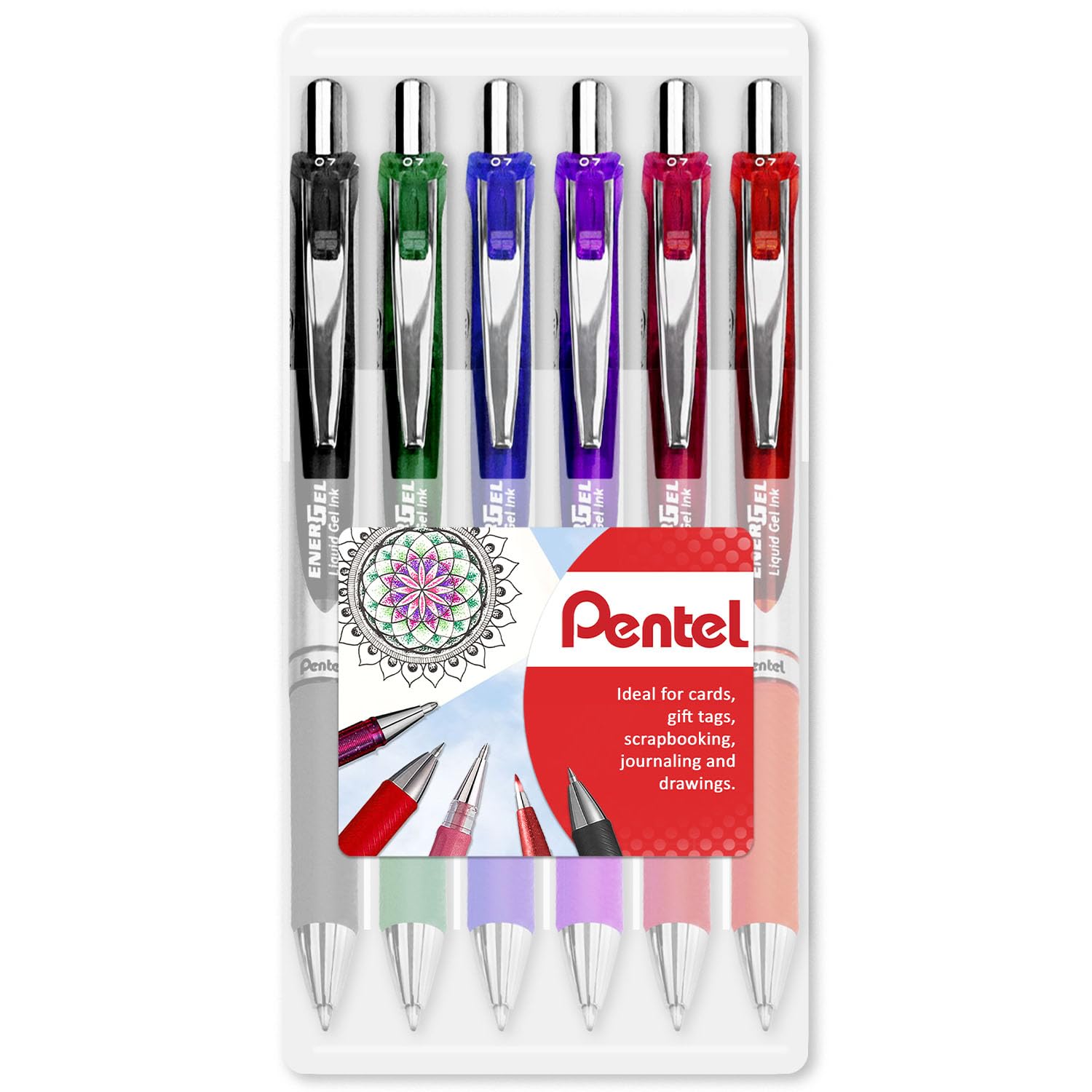 Pentel EnerGel XM BL77 - Retractable Liquid Gel Ink Pen - 0.7mm - 54% Recycled - Clam Pack Gift Set