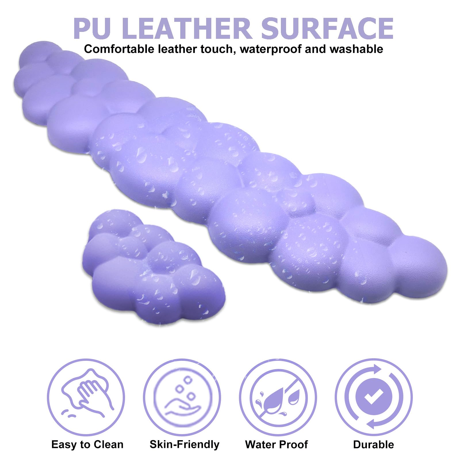Cloud Wrist Rest Keyboard, Ergonomic Office Keyboard Wrist Rest, Purple