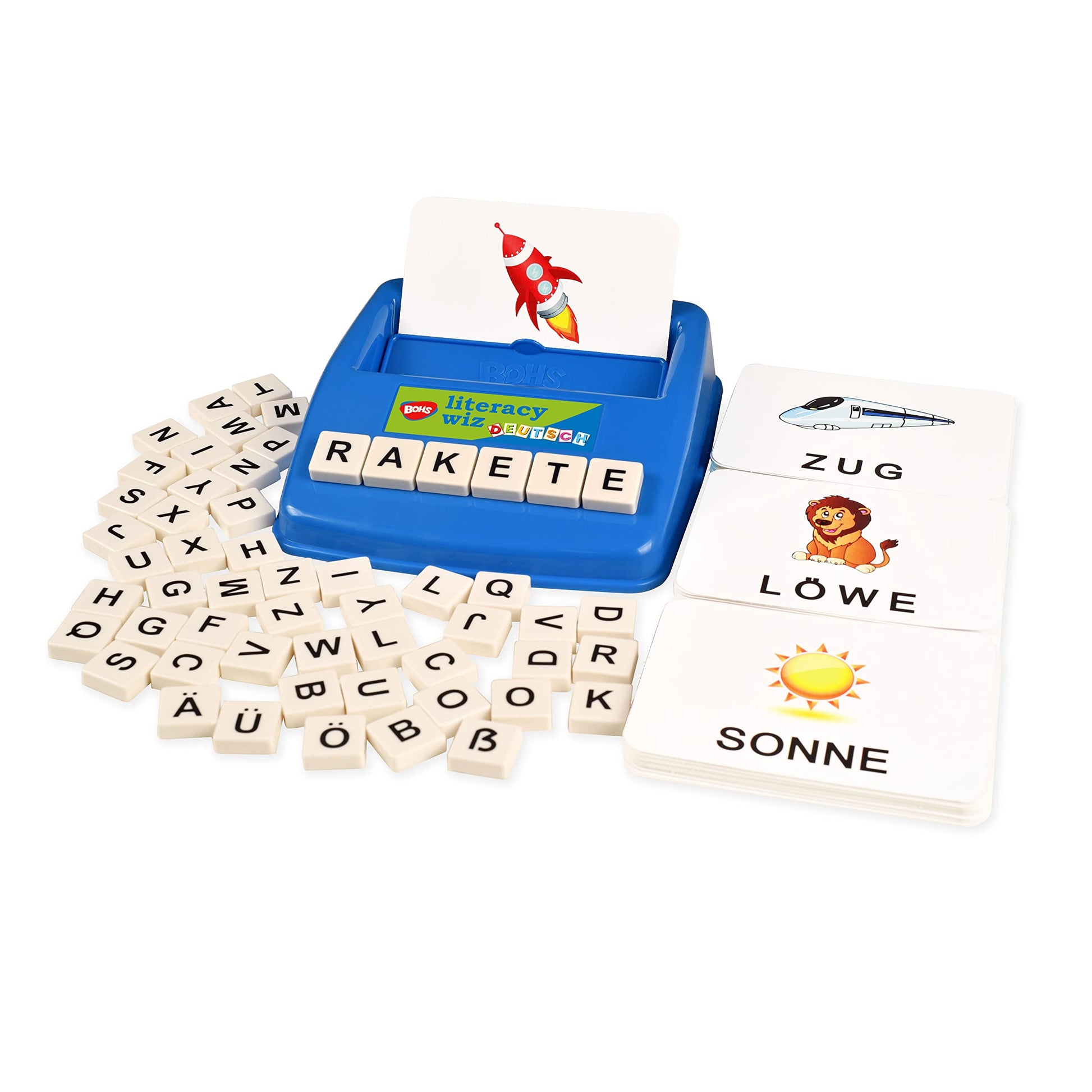 BOHS German Flash Cards for Kids, 60-Card Spelling and Language Game