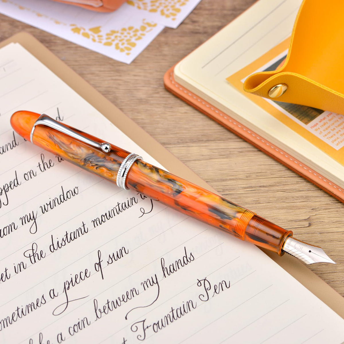 Asvine V800 Fountain Pen – Vacuum Filling System with Large Ink Capacity – Smooth Number 8 Fine Nib