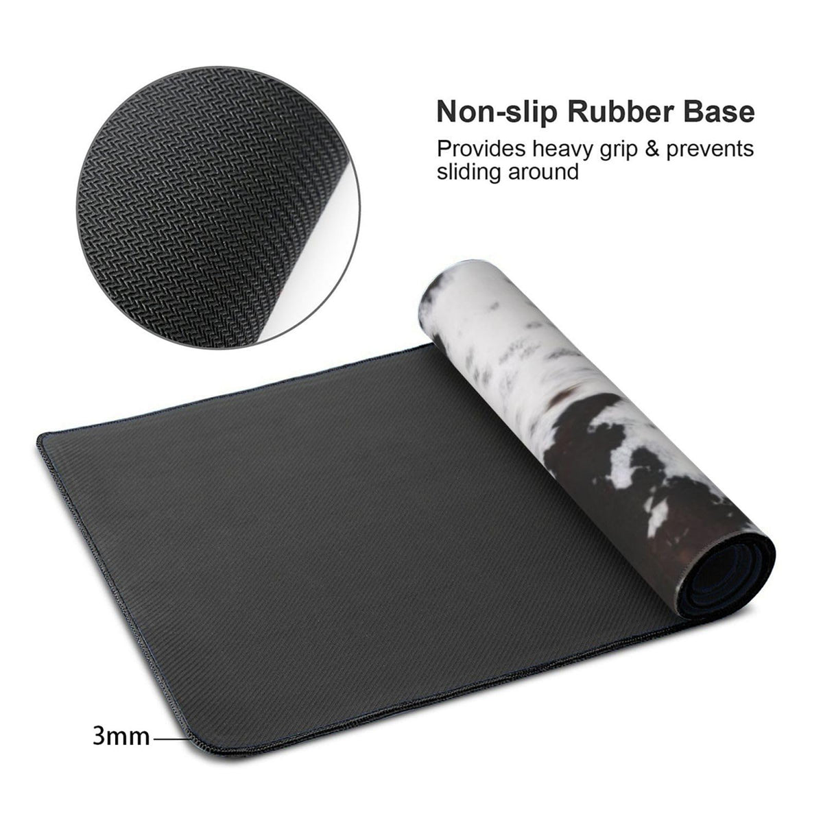 Gaming Mouse Pad, Large Non-Slip Rubber Base Mousepad, Keyboard Mouse Mat, Desk Pad with Stitched