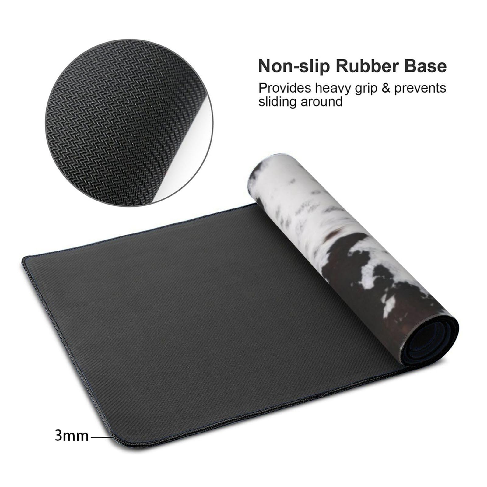 Gaming Mouse Pad, Large Non-Slip Rubber Base Mousepad, Keyboard Mouse Mat, Desk Pad with Stitched