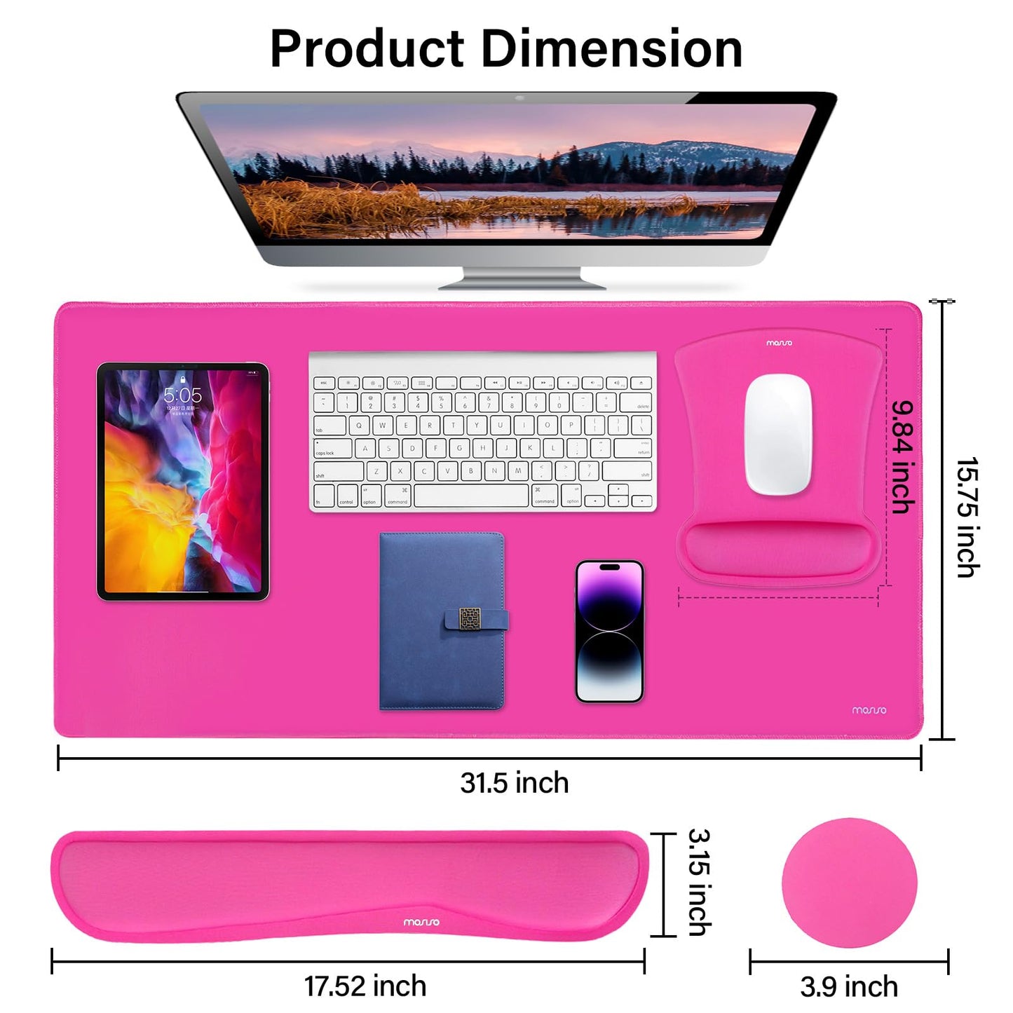 MOSISO Keyboard Mouse Pad Set, Large Gaming Mousepad&Keyboard Wrist Rest