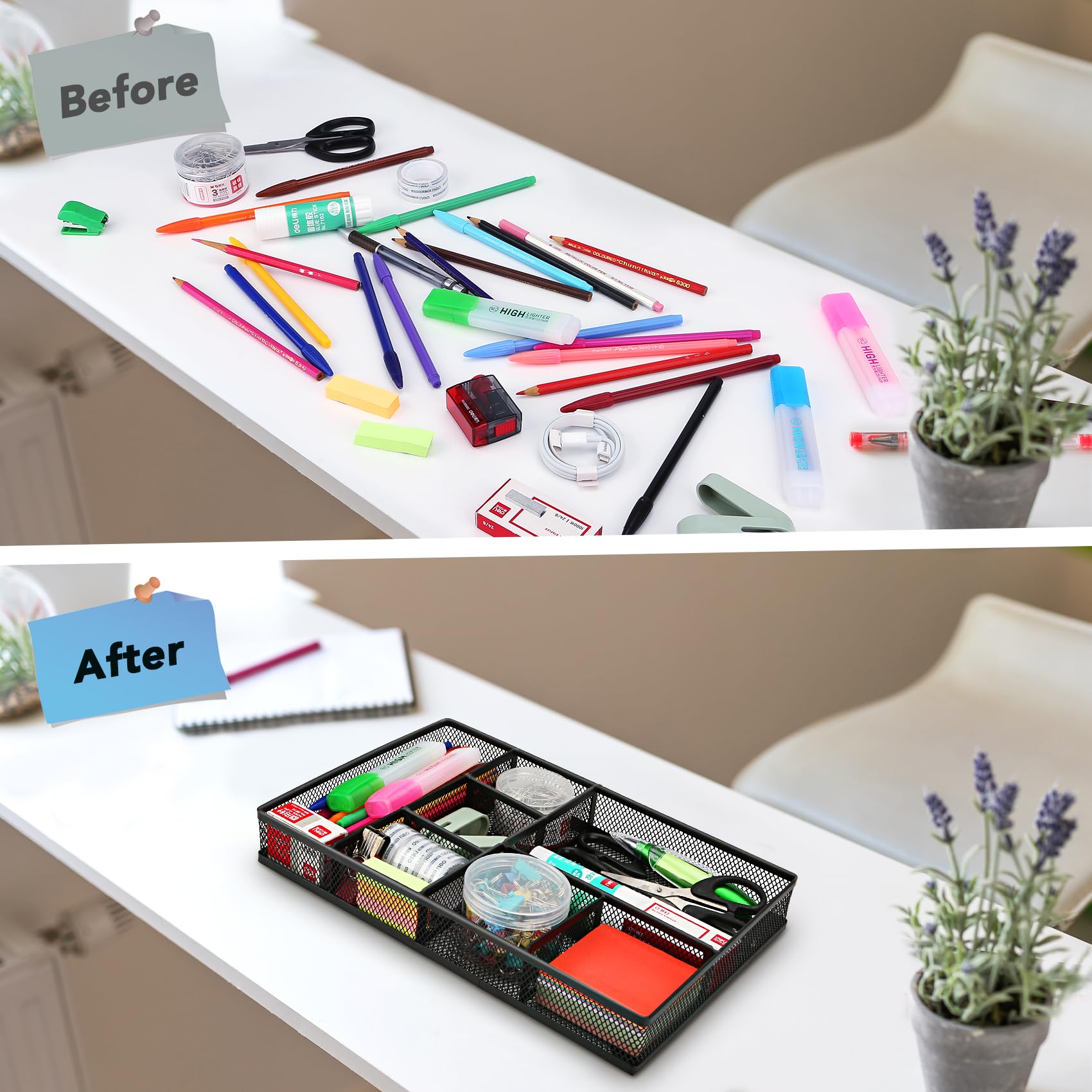 shenee Desk Drawer Organizer Tray,Drawer Organizer for Office and Home,Desk Organizer with