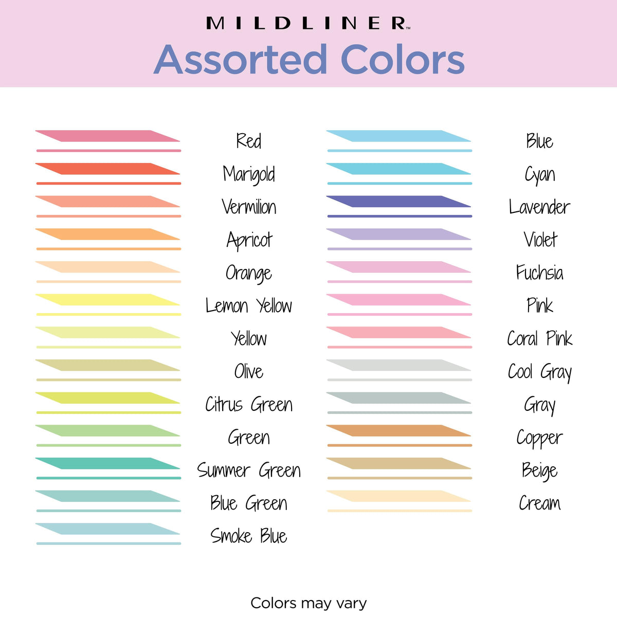 Zebra Pen MILDLINER No Bleed Highlighter, Assorted Colors, Dual Tip, 25-Pk
