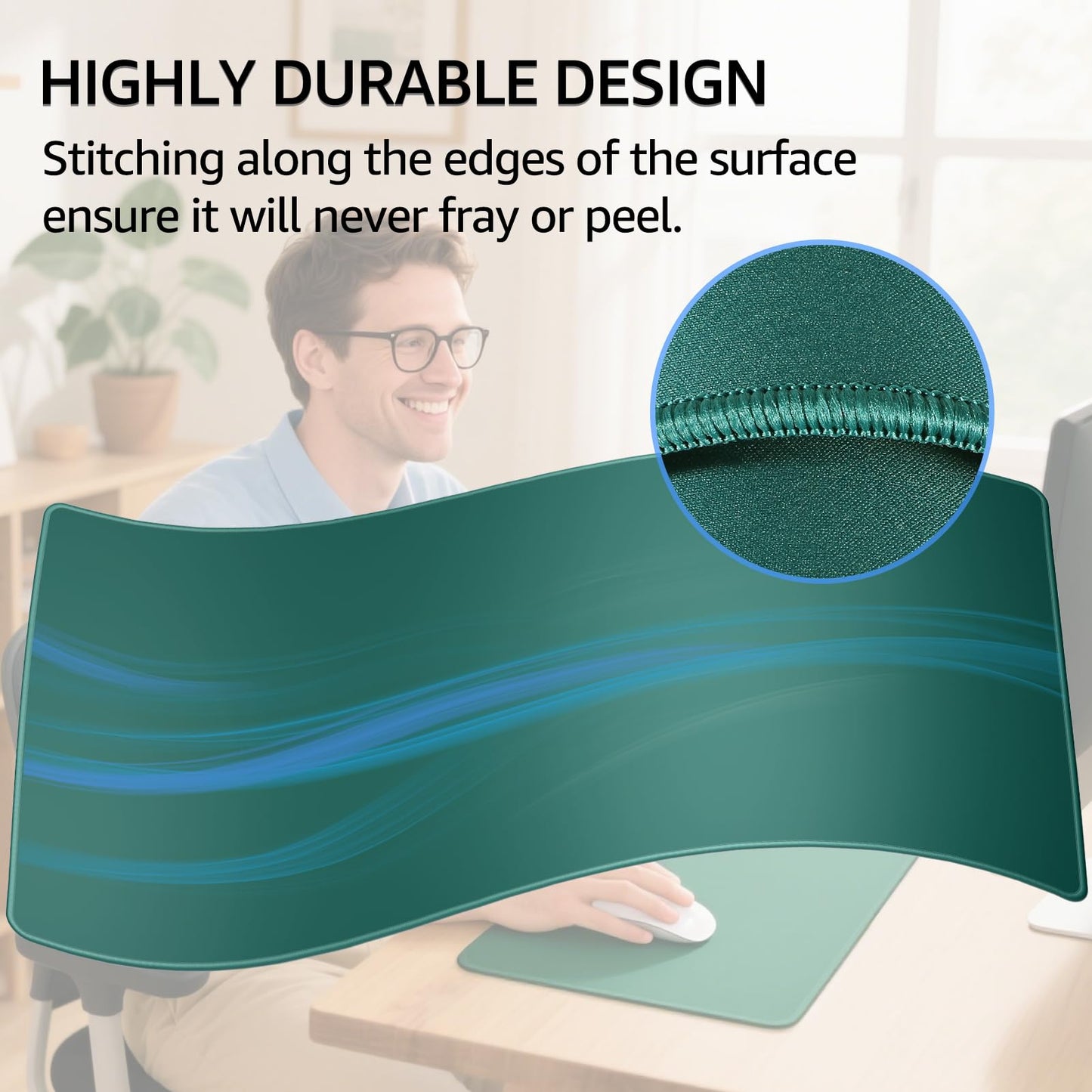 KTRIO Large Gaming Mouse Pad, Desk Mat, 31.5 x 15.7 in, Forest Green, XXL
