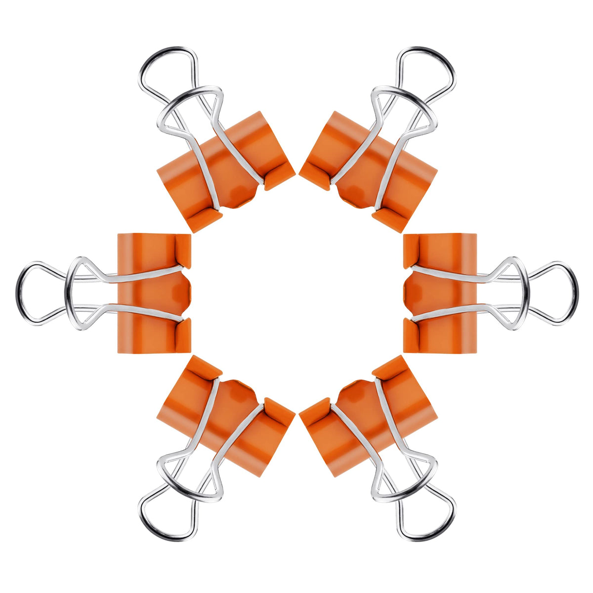 Small Orange Binder Clips, 3/4 Inch (19mm), 50 Pack Mini Clips
