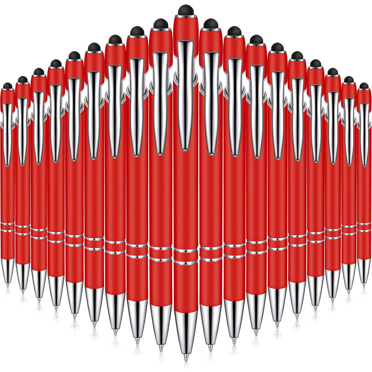 Zonon 38 Pcs Stylus Ballpoint Pens, Metal Rubberized Grip, Red