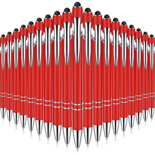 Zonon 38 Pcs Stylus Ballpoint Pens, Metal Rubberized Grip, Red