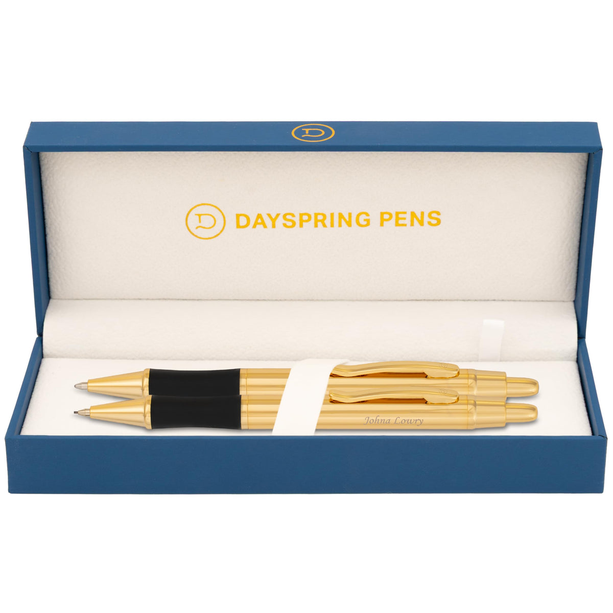 Dayspring Pens Monroe Personalized Ballpoint Pen and Pencil Set in 18K Gold