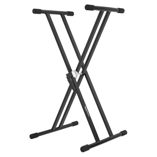 Amazon Basics Sturdy Keyboard and Piano Stand, Heavy-Duty Adjustable Height, X-Shape Design